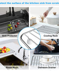 Bottom Basin Rack Set For K-6488 And K-6489 Kitchen Sinks Left And Right Stainless Steel Replacement, multi-use shown