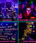 Ultra Bright LED Black Light Bulb 10W UVA 385 400nm A19 Base Lit Glow In The Dark Party Poster Fluorescent Body Paint Ready 2 Pack