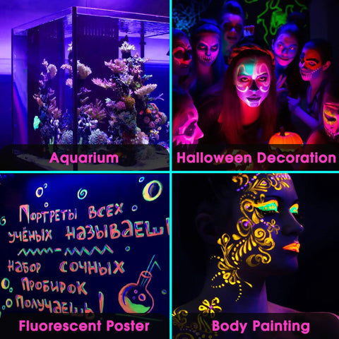 Ultra Bright LED Black Light Bulb 10W UVA 385 400nm A19 Base Lit Glow In The Dark Party Poster Fluorescent Body Paint Ready 2 Pack