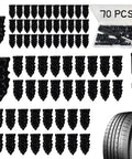 Emergency Tire Repair Kit 70Pcs With Rubber Nails And Screws For Puncture Repair Heavy Duty Flat Tire Fix Includes Screwdriver