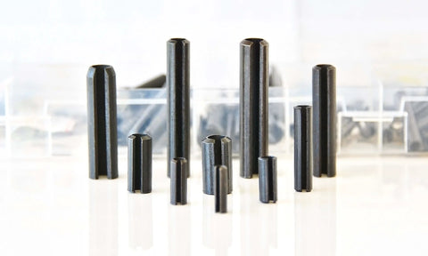120 Piece Roll Pin Set In Heat Treated Spring Steel With Ten Diameters And Eleven Lengths Pro Grade Slotted Pin Assortment