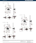 Technical diagram of Thermostatic Shower Valve CPV T In Rough Brass, installation, and connection details with safety features.