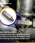 Cosmostar stainless steel 1/8 in NPT tee oil pressure sensor adapter, 304 SS fitting for oil gauge and pressure switch