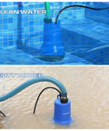 20V Cordless Submersible Water Transfer Pump in action with clean pool water and dirty flood water, showcasing versatility.