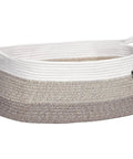 Large Dog Toy Storage Basket Rope Bin 30L For Toys And Blankets Pet Gear White And Brown 19.7 X 11 X 7.9 Inches with paw detail