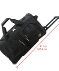 Rockland rolling duffel bag, black, 22-inch luggage with wheels and retractable handle.
