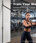 Solid Dual Sliding Wall Anchor Rail System With Adjustable Height For Resistance Bands And Suspension Trainers Made From Heavy Duty Aluminum in gym setting.