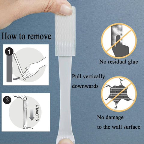 Instructions for removing Heavy Duty Large Picture Hanging Strips 32 Adhesive Strips 16 Pairs No Nails No Damage Wall Hangers