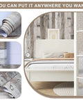 Wood Peel And Stick Wallpaper With Faux Distressed Plank Look Self Adhesive Vinyl Film installed in bedroom setting