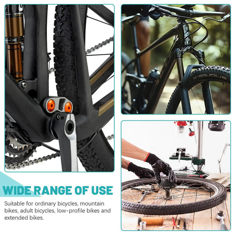 Collage of bike repair, featuring crank and wheel maintenance with Bike Ball Bearing Kit 50 Pieces In 5 Sets Of 10 Varieties