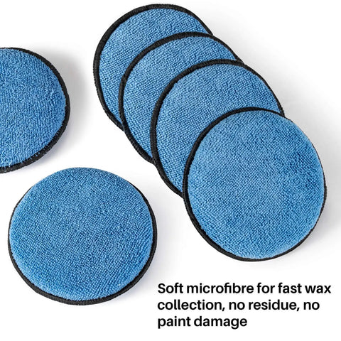 12 Pack Microfiber Wax Applicator Pads 4.72 Inch For Auto Detailing Soft Yet Durable Foam Sponges With Great Rebound Gentle On Clear Coat No Lint Residue Perfect For Even Car Wax Application And Quick Shine, blue microfiber pads