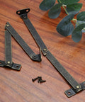 Two Pack Brass Lid Support Hinges With Mounting Screws For Furniture Wooden Boxes Jewelry Cases Chests Cabinets