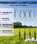 Backyard Badminton Set With Pro Grade Net, 4 Rackets, Shuttlecocks And Carrying Bag In Yellow For Durable Outdoor Play