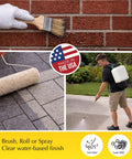 No Sweat Exterior Concrete Sealer Clear Natural Finish One Gallon used with brush and roller for outdoor masonry protection.