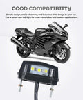 Bright LED Motorcycle License Plate Light Upgrade for Universal Motorbike Waterproof Rear Brake Tail Lamp Assembly with bike background
