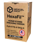 HexaFil Honeycomb Packing Paper For Moving And Shipping Eco Friendly Filler That Provides Cushioned Packing Material For Fragile Items In A Simple Self Dispenser Box Natural 16 Feet By 1800 Feet box front view