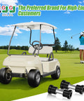 Golf cart on course with Golf Cart Spring Bushing Kit for EZGO TXT Medalist 1994 Up and Club Car DS 1981 Up displayed