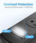 Close-up of Tough As Nails Outdoor Power Strip Weatherproof With Three Wide Outlets And Six Foot Heavy Duty Extension Cord IPX6 Waterproof