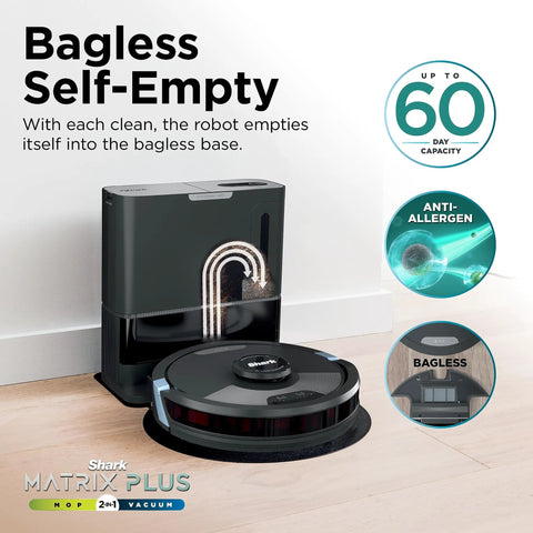 2In1 Robot Vacuum And Mop With Sonic Mopping And Matrix Clean Boss Level Cleaning Self Empty Base Home Mapping