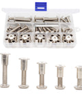 Rivet Countersunk Hex Socket Bolts and Hex Head Barrel Nuts Kit for Furniture Repair and DIY Builds Nickel Plated M8 Fasteners in case