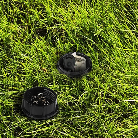 Open Outdoor Key Hider Sprinkler Head Vault Box For Garden And Yard Waterproof Hidden Cash Safe Key Holder on grass