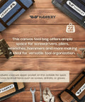 Canvas Tool Pouch Set 4 Pack Heavy Duty Tool Organizer Bags With Zipper on wooden surface with tools