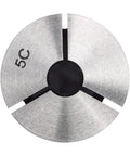 Top view of 8 Piece Precision 5C Round Collet Set With 0.0005 Inch Tolerance, laser marked size, ground surface, CNC lathe use.