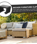 12 Pack Outdoor Furniture Clips For Patio Sofas And Rattan Chairs, Lightweight Quick Install Clamps That Prevent Movement