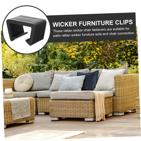 12 Pack Outdoor Furniture Clips For Patio Sofas And Rattan Chairs, Lightweight Quick Install Clamps That Prevent Movement