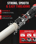 Heavy Duty PVC Pipe Threader Kit For One Half Inch And Three Quarter Inch Tubing With Dual Function Internal And External Threading