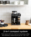 Espresso And Coffee Maker Barista System With Built In Frother Three Espresso Brew Styles Nespresso Capsule Compatible 19 Bar Pressure For Rich Crema At Home Cafe Quality Espresso Cappuccino And Latte Maker Black on kitchen counter
