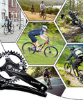 Hollow Aluminum Mountain Bike Crankset With 104 BCD 30T 38T Chainrings 170mm Crank Arm showcased with cyclists outdoors