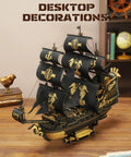 Seahorse Barque 3D Wooden Puzzle for Adults, Sailboat Model Kit With 603 Piece DIY Build on wooden desk
