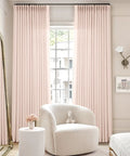 Light Pink Linen Curtains 108 Inch Long, 2 Panels, Pinch Pleat, Semi Sheer Light Filtering For Nursery Baby Girls Bedroom