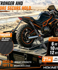 Retractable Ratchet Tie Down Straps Offer Extra Wide Two Inch Webbing With Quick Handle Rewind For Zero Slack Feel crafted to haul gear for secure motorcycle transport.