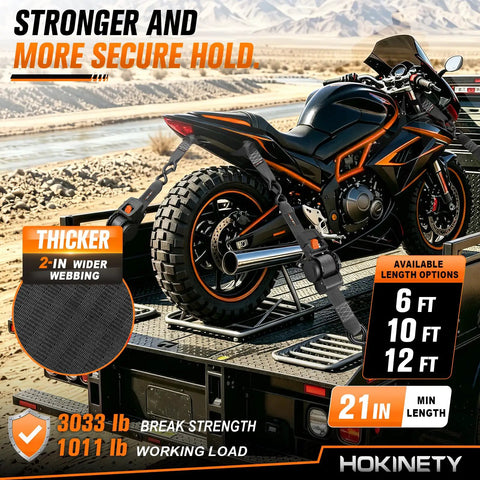 Retractable Ratchet Tie Down Straps Offer Extra Wide Two Inch Webbing With Quick Handle Rewind For Zero Slack Feel crafted to haul gear for secure motorcycle transport.