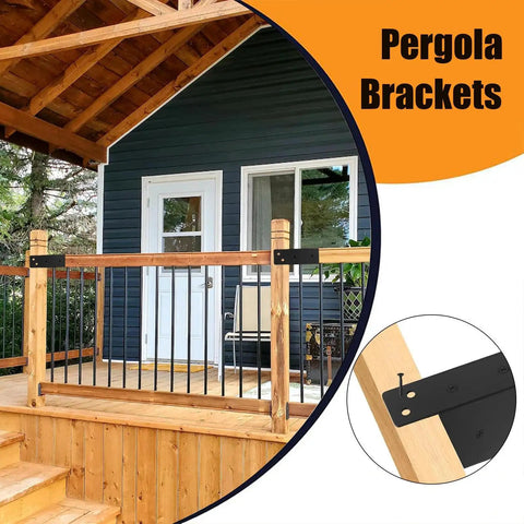 Pergola Bracket Kit Heavy Duty Right Angle Corner Brackets For Quick Assembly And Structural Stability In Garden Garage Outdoor Shed Deck And Greenhouse Projects