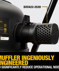 Close-up of the muffler on the No Bull Heavy Duty 16 Gallon Wet Dry Shop Vacuum With 6.5 Peak Horsepower And 116 Cfm Airflow.