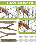 Installation steps for Straight Up Natural Wood Bird Perch Stand Set Five Piece Untreated Branches For Bird Cages.