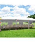 10x30 Outdoor Canopy With 6 Removable Side Walls, Heavy Duty Gazebo Shelter For Parties, Weddings, Barbecues And Events, Waterproof Tent, Snow White, Patio Camping Ready