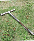 Stainless Steel T Handle Soil Sampler Probe For Lawn And Garden Pro Grade Durable Soil Sample Tool For Grains Powder And Fertilizer Easy 90 Degree Insertion And Retrieval shown on grass