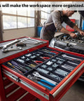 2 Pack Tool Box Organizer Tray Dividers Expandable Desk Drawer Organizer With 12 Plus 2 Compartments Fits 12 To 20.5 Inch Large Tool Chests Rolling Chest Cart Workbench Storage For Wrenches Screwdrivers Nuts And Bolts