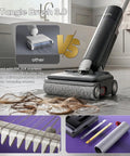 No Hassle Wet Dry Vacuum Cleaner Featuring Self Wash And Hot Air Dry Mode 24Kpa Serious Suction with 0-Tangle Brush 3.0 on wet floor