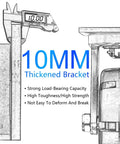 10MM thickened bracket measuring load-bearing capacity for use with Four Pack Heavy Duty Swivel Casters With Locking Brakes And Solid Rubber Wheels.