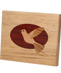 No Sweat 3 Inch Hummingbird Router Inlay Template Cut From Thick Acrylic Delivers smooth action in wooden inlay, showcasing intricate hummingbird design.