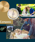 Compass from 13 In 1 Survival Gear Kit For Outdoorsmen Dad Gift Tactical set with people using maps outdoors