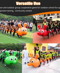 Inflatable Dragon Boat Race Toy For Outdoor Team Building And Field Day 8 Seat Lawn Multiplayer Game in use with teams racing