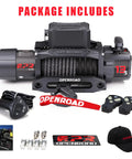 Beefed Up 13500 Lb Wireless Recovery Winch With 3/8 Inch 85 Ft Synthetic Rope For Jeep SUV Truck And Trailer IP68 Waterproof 12V Electric Winch Panther Series 3S With Two Remotes, package includes remotes and mounting hardware