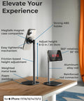 MagSafe Desk Phone Stand With Adjustable Magnetic Holder For iPhone 17 Pro Max And 16 Through 12 Models on wooden desk