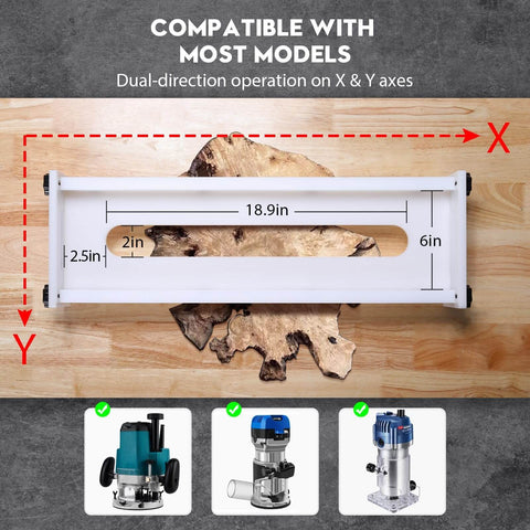 24 Inch HDPE Router Sled For Flattening Slabs Benchtop Slab Flattening Jig With Adjustable Height shown on wooden slab